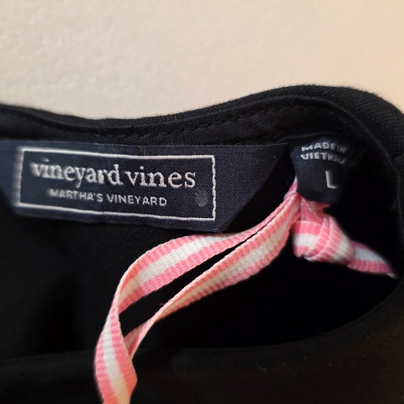 Vineyard Vines Jet Black Ponte Puff Sleeve Dress 2Q011397-002 Womens Large NWT - Picture 9 of 11